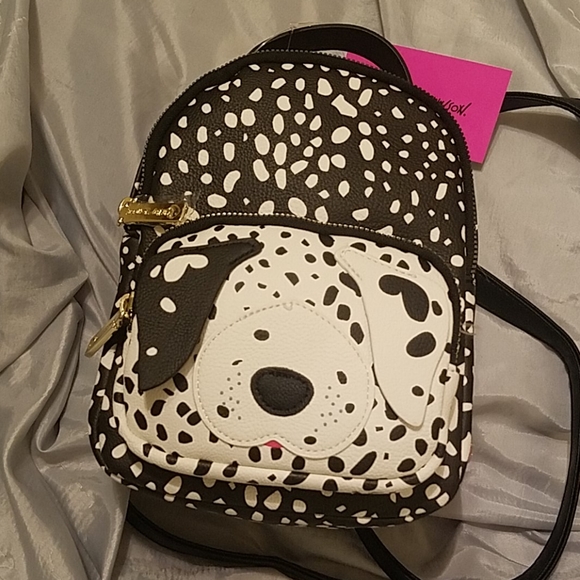 Betsey Johnson dalmination dog face backpack NWT - Picture 1 of 5